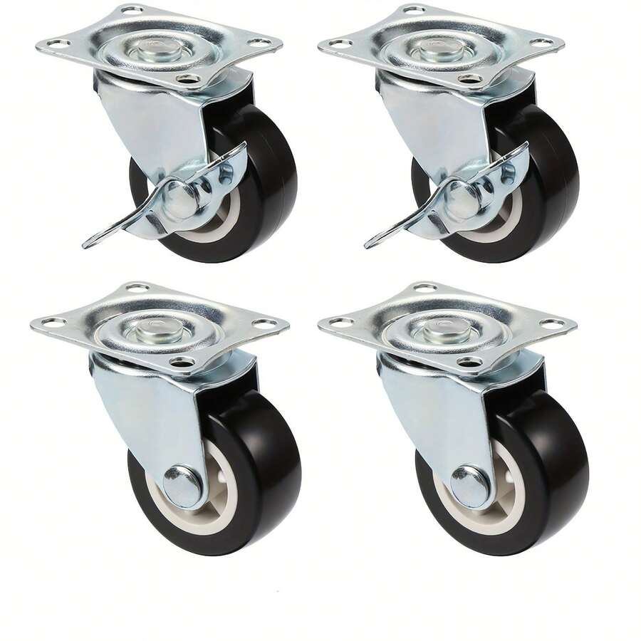 Bộ 4 bánh xe PVC 2 inch chống mài mòn, hoạt động êm ái, đa năng, chịu tải nặng, xoay 360 độ. - bánh xe xoay - Xem 1