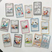 SNOOPY 1pc Transparent Card Holder Access Card, Student Card, Transportation Card, Bus Card, Can Be Hung With A Neck To Prevent Loss, Long Rope Peanut Comic, New Year's Gift, Valentine's Day Gift, Easter Gift[Stochastic Style] - Multicolor - View 2