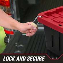 Large 27 Gallon Heavy Duty Storage Bin With Snap Lock Lid, Black & Red, Durable USA Style Organizer - Single - View 7