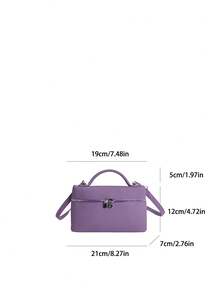 小众时尚简约别致方盒包，百搭新款高品质女士斜挎包 - 紫色 - 查看 10