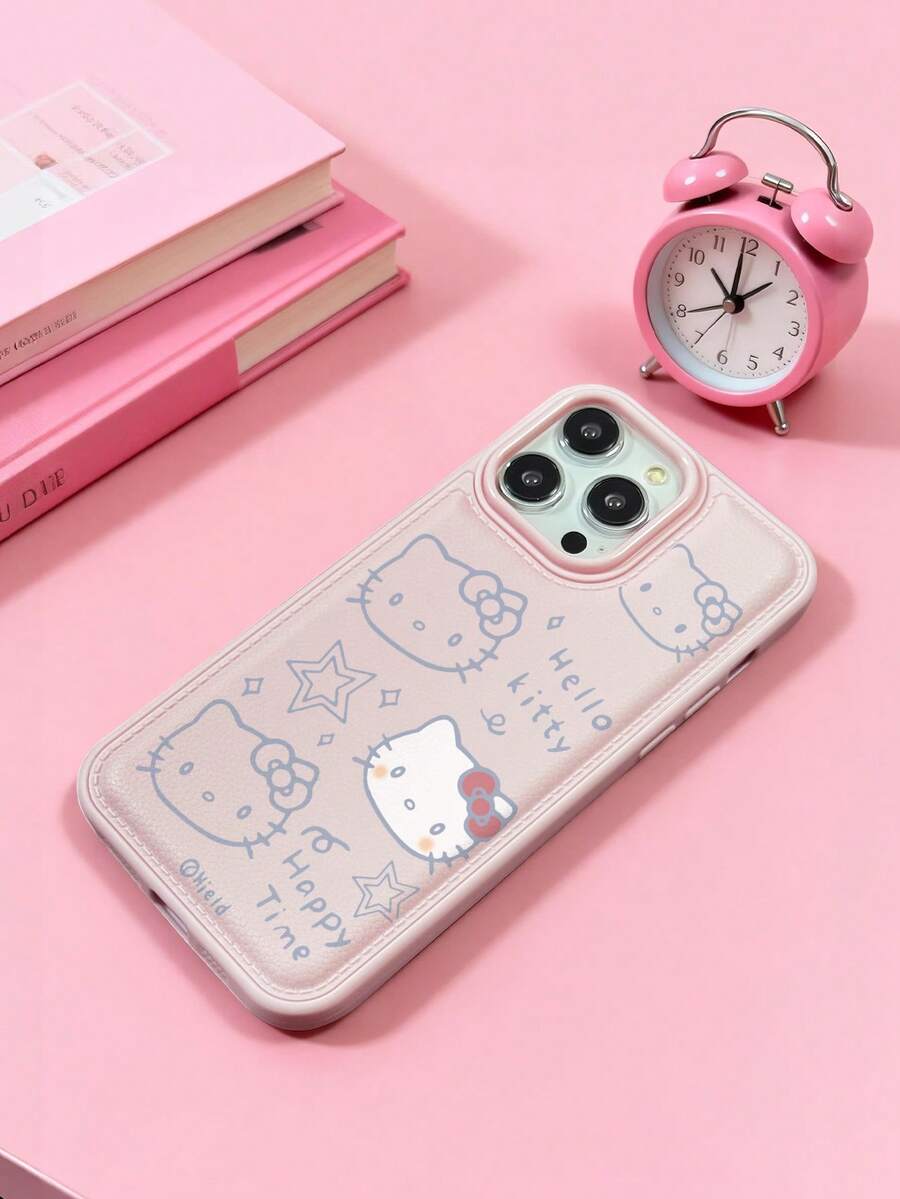 SANRIO 1 chiếc ốp lưng silicon mềm dày dặn, bảo vệ điện thoại màu trắng, chống rơi, chống trượt, ốp lưng mới tương thích với iPhone 13/17/15/16 Pro Max/16/14/15/16 Plus - Hồng - Xem 1