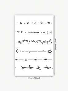 1pc Temporary Tattoo Sticker, Minimalist Collarbone Scroll Star Pattern Tattoo Sticker, Personalized Herbal Tattoo Sticker, Washable Temporary Tattoo Sticker, PVC Fashion Tattoo Sticker Suitable For People, Lasts 3-5 Days - Black - View 5