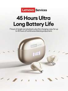 Lenovo LE232 ANC Combo Set, Noise Cancelling Bluetooth Headphones, Semi-In-Ear, Battery Level Display, Large Dynamic Driver, Surround Sound, High-Fidelity Audio, Clear Calls, Low Latency, Long Battery Life, Comfortable Silicone Wireless Earbuds, Compatible With Smartphones And Computers - Headphones + Cloth Bag 13*18 - Pink - View 8
