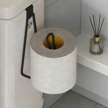 Light Luxury Iron Vertical Tissue Holder, Metal Roll Paper Rack For Kitchen & Dining Table, Simple Desktop Metal Stand - Black - View 4