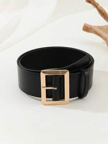 1条女士基础通勤风宽腰带，适合夏季日常穿着、秋季上学、万圣节等场合。 - 黑色 - 查看 1