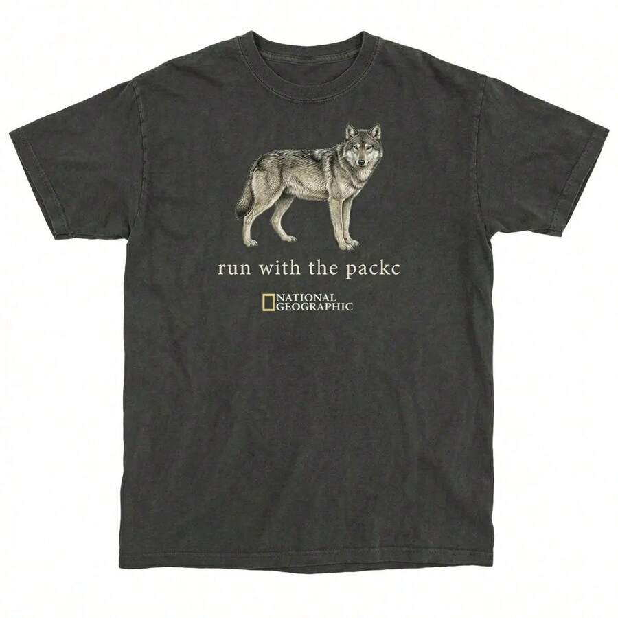 [New Products Arrive With Great Power] National Geographic "Go With The Flow" Unisex T-Shirt, Gift  Unisex T-Shirts For Summer Outings,Y2k T-Shirt,All Match T-Shirt,90s Vintage T-Shirt,Y2k T-Shirt,All Match T-Shirt,90s Vintage T-Shirt - Đen 4 - Xem 1