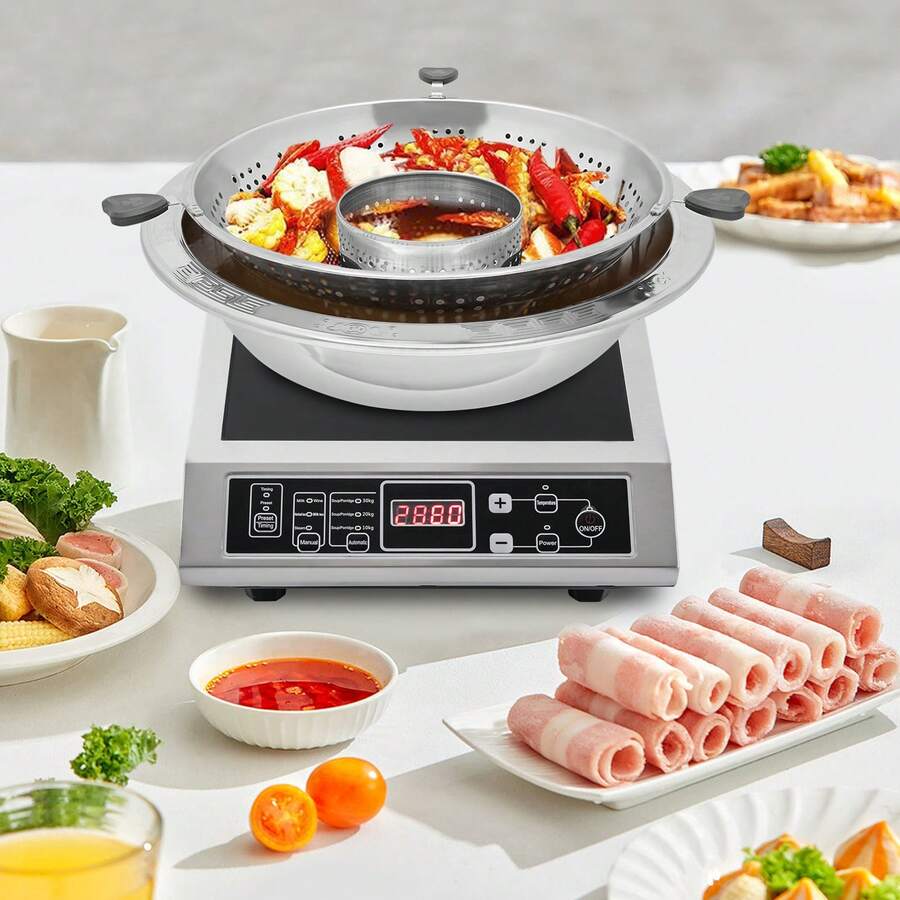 Rotary Hot Pot Hot Pot With Divider Chinese-Style Lifting Hot Pot - View 1