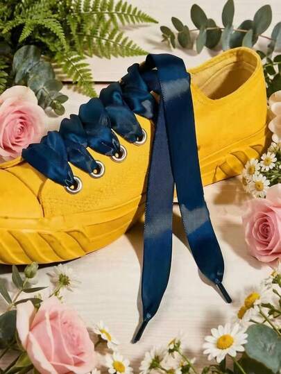 1 Pair 100cm Flat Satin Shoelaces - Colorful Silk Shoelaces For Sneakers, Skateboard Shoes, Boots, Sports Shoes (Shoelaces Only, Shoes Not Included)