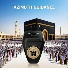 Smart Ring Counter, Muslim Prayer Smart Ring, Unisex, Alarm Clock, Finger Counter, Time Reminder, APP Control, D01 - Black - View 5