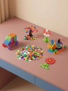 MINKOJA 200/120 piezas Juego de bloques de construcción de plástico coloridos - Letras numeradas, copos de nieve y talla grande - Regalo ideal para Navidad y Halloween, juguetes educativos | Decoración vibrante | Plástico, juguetes de bloques de construcción - Multicolor - Ver 3