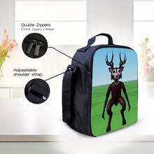 99 Night In The Forest 3pcs Cartoon Design Backpack Collection, Easy To Carry And Foldable With Adjustable Straps, Featuring A Spacious Casual Double Shoulder Backpack, A Pencil Case, And A Messenger Bag Suitable For School Or As A Birthday Present - 3pcs - 查看 6