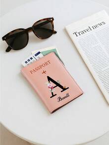 Custom Letter & Map Engraved Passport Cover, Laser Engraved Name, Multi-Use Holder For ID & Business Documents, Unisex Travel Wallet - Multicolor - View 7