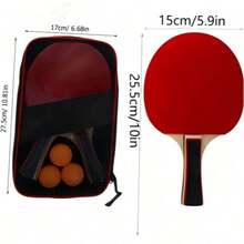 2-Player Professional Table Tennis Racket Set, Includes 2 Rackets, 3 Balls, And A Carrying Case. High-Elasticity And Convenient For Professional Matches, Training, And Daily Practice. Suitable For Indoor/Outdoor Use, Ideal Gift For Table Tennis Enthusiasts. - Multicolor - View 2
