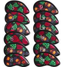 FINGER TEN Stylish Golf Iron & Wedge Headcovers Value 12 Pack, PU Leather With Embroidered Numbers For Easy Identification, Premium Covers Provide Effective Protection For Clubs - Multicolor - View 12
