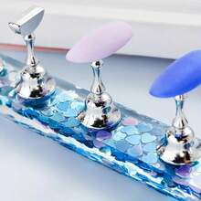 2 Set Nail Stand For Press On Nails, Acrylic Nail Display Stand With Strong Magnetic Nail Holder For Painting Nails Gel Fake Nails Design Nail Practice Stand For Nail Salon/DIY Supplies - N5 - 查看 4