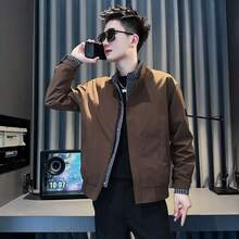 Novedad: Chaqueta a cuadros para hombre estilo <<Rebel-Chic» (efecto dos piezas) -  de primavera/otoño | El estilo streetwear más candente del momento - marrón - Ver 5