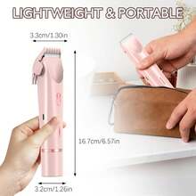 2025 Womens Shaver Dual-Head Bikini Trimmer For Women 2-In-1 Women's Body Shaver USB Charge Waterproof Painless Electric Razors For Silk Skin (Pink) - 白色 - 查看 9