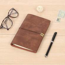 A6 Travellers Notebook Medium Notebook Vintage Travel Diary Note Sketchbook Sketchbook Leather Book Ring Binder Diary Made Of Faux Leather For Notebooks, Planners, Romans And Journals - 1本 - 查看 1