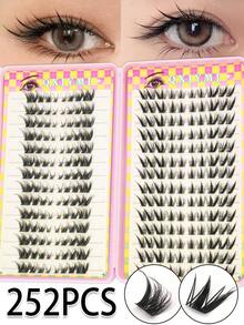 308PCS Large Capacity False Eyelash Book, 2 Eyelash Styles, 2 Styles To Choose From Freely, Rich Eye Makeup, Naturally Enlarging Eyes, Comic Style Eyelash Clusters, Segmented False Eyelashes, Reusable False Eyelashes - D - Xem 1