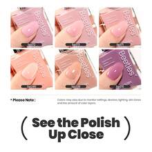 Beetles 6 Colors 7.5ml/0.25 Fl Oz Nail Polish Set - Love In Echo Quick Dry Spring Formula, Salon Long Lasting DIY Pastel Nail Art Gifts For Women - 6 Colors Velvet Glow - 查看 6