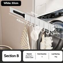 FOOKE 1pc Pull-Out Wardrobe Rod, Valet Rod For Wardrobe, Rail Slide Out Adjustable Heavy Duty Clothes Storage Hanger Rack, Pull-Out Telescopic Pants Rack, Shallow Cabinet For Organizing Pants And Clothes,Bedroom Decor Storage Organization And Storage - Multicolor - View 15