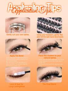 720pcs/Set DD Curl Individual False Eyelashes - High Density "Lash Book". Designed For Beginners, These Lashes Have A Soft, Fluffy Texture To Easily Create A Natural, No-Makeup Look. Achieve DIY Segmented Lash Extension Effect At Home For Long-Lasting, Voluminous Results. - 白色 - View 7