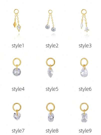 1只925纯银镶嵌锆石可爱小耳环，时尚精致的耳环配饰，适合耳骨、耳垂、耳洞佩戴，女士礼物