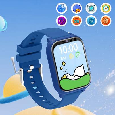 The New 1.83-Inch Smartwatch Features Over 10 Educational Games, A Flashlight, And A Front Camera - Multifunctional Pedometer, Calculator, Calendar, And Alarm Clock - With A 300Mah Low-Power Long Battery Life