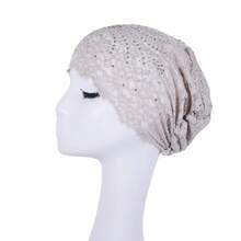 Chapéu leve de renda com estampa floral para primavera/verão, estilo boêmio, confortável para usar em casa, na praia ou em férias. - Chapéu de renda - Ver 3