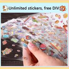 1 Set Of 8 Decorative House Stickers, Garden Landscape Stickers, Miniature House Micro Landscape Stickers, Suitable For Decorating Photo Albums, Craft Stickers, Small House Scene Stickers, As Holiday Gifts - one-size - View 4