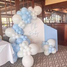 102pcs Blue And White Balloon Arch Kit,18 12 10 5 Inch Different Size Light Blue And White Balloon Garland Kit, Balloons For BabyShower,Birthday,Gender Reveal ,Wedding,Anniversary Decorations - Light Blue - View 7