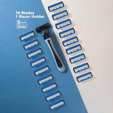 6-Layer Razor Head Manual Shaver, Stainless Steel Classic Double Edge Blade Razor Smooth Shaving Beard Moustache Manual Shaver - Multicolor - View 12