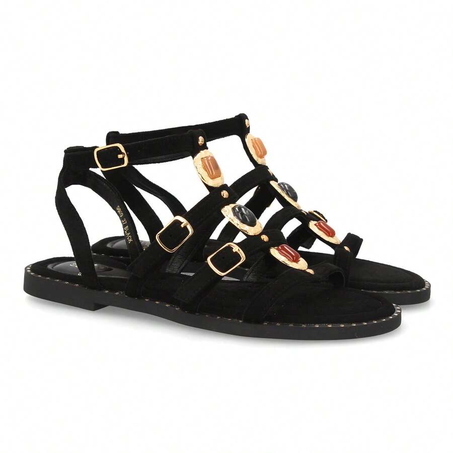 shoes&blues.es Women Flat Sandals - 黑色 - 查看 1
