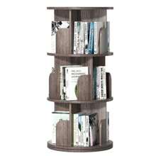 Nidouillet Estantería giratoria de 3 niveles estantería de 360 expositores de pie para adultos organizador multifuncional de estantería gris - gris - Ver 1