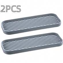 1/2/3/25 piezas Alfombrilla de drenaje, Alfombrilla de drenaje para tocador de baño, Alfombrilla impermeable para encimera, Jabonera y soporte para cepillo de dientes Alfombrilla de almacenamiento multifunción - Multicolor - Ver 14