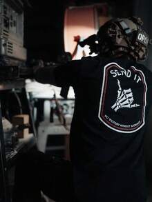 COCOC 2026 New Loose Men's Summer Comfortable Lightweight-Shirt,Send It Tactical-Shirt, Skeleton Shaka Hand Patch Graphic Tee, No Victory Without Sacrifice Quote Shirt, Mindset Motivation Streetwear, For Veterans, Gym Guys & Tactical Fans - 黑色 - 查看 2