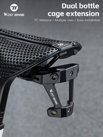  Soporte de extensión para 2 botellas de agua WEST BIKING, adaptador de sillín para bicicleta de montaña/carretera, soporte de extensión, accesorios para bicicleta