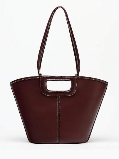 1 chiếc túi xách đeo vai cỡ lớn dành cho nữ, túi xô một vai trang trí đường may, túi xách tay bằng da PU cho nữ, túi có quai xách trên, túi đeo vai kiểu hobo, túi mua sắm, trang trí đường may trên thân túi, có quai xách và dây đeo vai, ví nữ dạng phong bì có ngăn bên trong, khóa nam châm, túi và ví, ví cầm tay nữ, ví xách tay nữ, túi đi làm, đi du lịch mùa hè, túi mua sắm mùa hè, túi du lịch