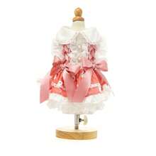 Váy ren xếp tầng hình thỏ dâu tây màu hồng dễ thương kèm nơ – Trang phục Lolita ngọt ngào cho chó/mèo. - Hồng - Xem 8