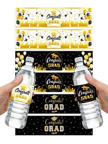 8/16pcs Graduation Party Water Bottle Stickers, 2026 Diploma Cap Decorative Water Bottle Stickers, Gift Packaging Labels, Congrats Grad Party Supplies - View 2