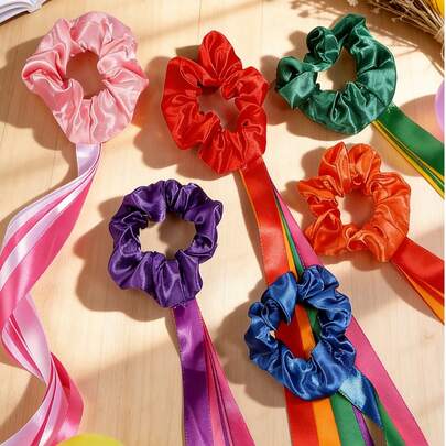 1/3pcs Rainbow Flowing Ribbon, Elastic Dance Wands Suitable For Music Classes, Christmas And Valentine's Day Rhythm Tassel Dance Props Gifts, Multicolor Handheld Dance Bracelets, Gymnastics And Dance Ribbons