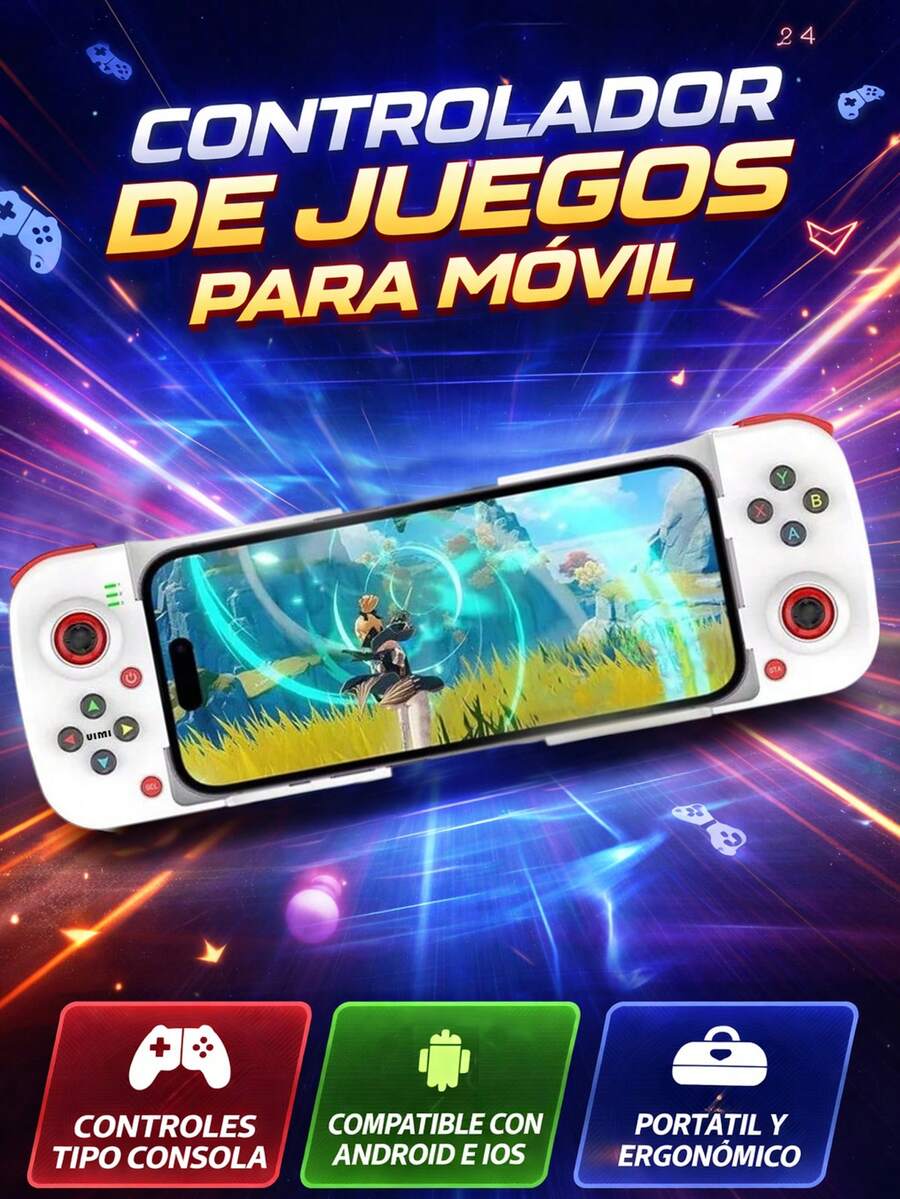 Gamepad  Controlador De Juegos Para Celular Joystick Color Blanco - Ver 1