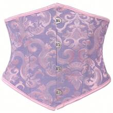 1pc Women's Adjustable Waist Trainer, Bust Enhancing Jacquard Corset, Suitable For Halloween, Party Outfits - Blue - View 2