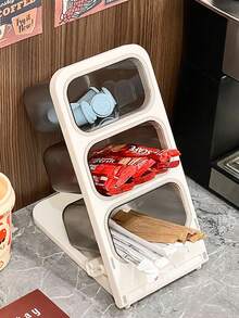 1pc New Practical Desktop Storage Rack, Independent 3-Tier Design, Multi-Purpose Home Storage Rack, Open Storage, Can Hold Lipsticks, Perfumes, Mugs, Seasonings, Coffee Cans And Other Skincare And Cosmetic Items - Space-Saving Countertop Display Shelf - Multicolor - View 2