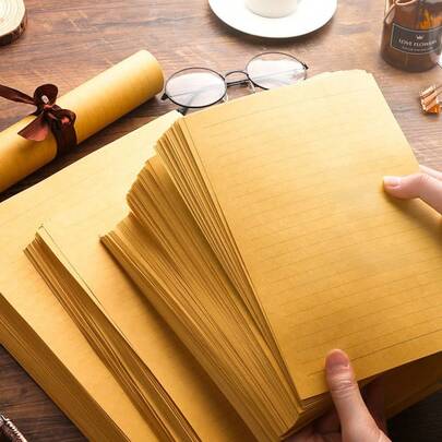 50 قطعة من أوراق الكتابة الورقية الفاخرة بالطراز الحد الأدنى، دفتر ملاحظات بحجم A5 مسطر