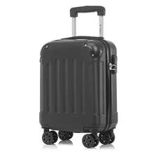 YONSLY 16 Inch Suitcase With Detachable Wheels 360° Combination Lock Double Zipper Soft Rubber Handle Trolley Travel Suitcase For Vacation - 黑色 - 查看 11