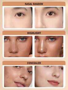 1 cọ che khuyết điểm mắt, cọ che khuyết điểm góc vát, cọ che khuyết điểm đầu hình thang, cọ trang điểm mí mắt mềm mại đa năng dành cho nữ, dùng để che khuyết điểm và bắt sáng. - màu đen - Xem 3