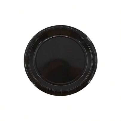 9-Inch Disposable Black Paper Plates, Leak-Proof & Thick, 3-Second Cleanup, Party & Camping Use, High Cost Performance, 18/32/54/70pcs Disposable Paper Plates, Cake Plates, Food Plates For Wedding, Birthday, Party, Graduation, Christmas, Thanksgiving, Halloween, Ramadan, Easter, Kitchen Supplies