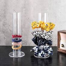Tháp đựng trang sức bằng acrylic trong suốt - Giá đựng dây buộc tóc và vòng tay dạng xoắn trong suốt, giá trưng bày đa chức năng, tháp đựng trang sức. - trắng - Xem 9