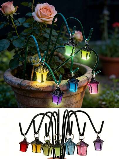 6pcs/3pcs/1pc: Glow-In-The-Dark Flower Stand, Luminous Garden Column, Mini Garden Decor Rack, Succulent DIY Accessories, Iron Art Decor For Micro Landscape, Mini Bonsai Decoration, Party Craft, Rural Outdoor Decor